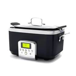 GreenPan Elite 8 - in -1 Programmable 6QT Electric Slow Cooker, Dishwasher Safe Lid & Removable Crock, PFAS-Free Healthy Ceramic Nonstick Multi-Cooker, Sear, Sauté/Brown, Steam Basket, Roast, Black