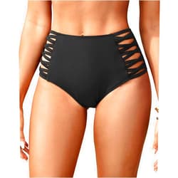 Holipick Women High Waisted Bikini Bottoms Tummy Control Swimsuit Bottoms Strappy Swim Bottom