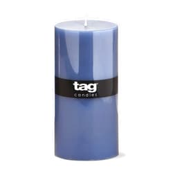 tag Color Studio 3X6 Pillar Candle Blue Denim, Smokeless Paraffin Wax, Burn Time 85 Hours 3x6 Denim Blue