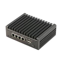HUNSN Micro Firewall Appliance, Mini PC, OPNsense, VPN, Router PC, Intel N4505 N6000, RS41, AES-NI, 4 x 2.5GbE I226-V, Console, Type-C, HDMI, DP, SIM Slot, 8G RAM, 64G SSD