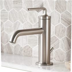 KRAUS Ramus Single Handle Bathroom Sink Faucet with Lift Rod Drain in Spot Free Stainless Steel, KBF-1221SFS