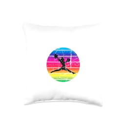 Cheerleading Moms Inc Eat Sleep Cheer Repeat Cheerleader Coach Mom Spirit Rainbow Throw Pillow, 16x16, Multicolor