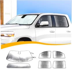 Hoolcar Windshield Sunshade Front & Side & Rear Window Sun Shade Sunscreen Heat Insulation Sun Visor Sun Reflector Compatible with Dodge Ram 2018-2023, 6PCs