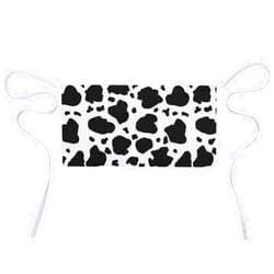 SDQFVG Cow Print Half Waist Apron with 3 Pockets Adjustable Chef Cooking Serving with Long Strap Aprons for Women Men Kitchen Restaurant