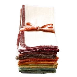 Gina's Soft Cloth Shop 2 Ply 11x12 Inches Natural Unbleached Birdseye Paperless Towel Set of 10 Assorted Earthtone Colors- Proudly Made in the USA!