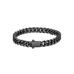 FaithHeart Cuban Link Bracelet for Men, Silver/Black/14K Gold Plated Stainless Steel Wrist Link Hip Hop Chain Bracelets, 5mm/7mm/9mm/12mm Width, 7.5