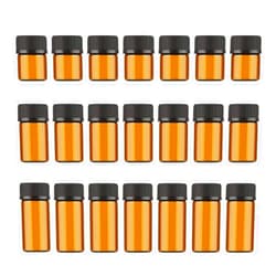 JJKMALL 1ml/2ml/3ml Mini Amber Glass Vial Essential Oil Bottles with Orifice Reducer and Cap for Essential Oils, Chemistry Lab Chemicals, (30 pcs) (1ml 10pcs 2ml 10pcs 3ml 10pcs)