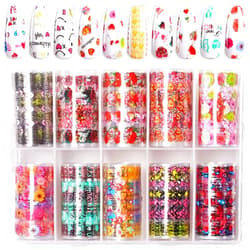 Makartt Nail Foil Sheets 10 Rolls Thanksgiving Valentine Theme Nail Sticker Kit, Nail Foil Transfer Sheets DIY Nail Art Foil Stickers Decorations Nail Supplies Nail Design for Women