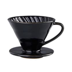 YOLIFE Pour Over Coffee Dripper, Pour Over Cone Coffee Maker, Ceramic, 2 Cup, Black