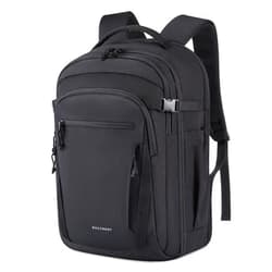 BAGSMART Travel Backpack for Men Women, Carry On Backpack Flight Approved TSA Friendly with USB Charging Hole Lightweight Weekender Bag Casual Daypack 17.3 Inch Laptop Business Work Backpack, Black