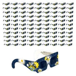Lunt Solar Systems Junior Size Premium CE & ISO Certified Eclipse Glasses, Pack of 100