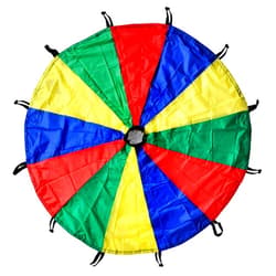GSi Kids Play Parachute 12 Ft, 16Ft, 20 Ft, Rainbow Parachute Toy Tent Game for Children Gymnastics Cooperative Play and Outdoor Playground Activities