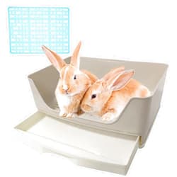 Hamiledyi Large Rabbit Litter Box Trainer, Bunny Potty Corner Toilet with Drawer Bigger Pet Pan for Adult Guinea Pigs, Ferret, Chinchilla, Galesaur, Small Animals