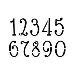 Handmade GLAZZY Numbers Stencil - 3 Inch Basic Fancy Art Deco Font Address House Curb Mailbox Plastic Sheet S915