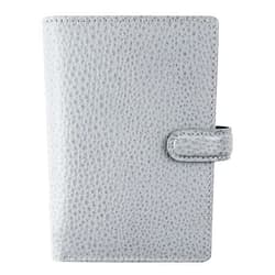 Filofax Finsbury Organizer, Mini Size, Slate Grey - Traditional Grained Leather, Five Rings, Week-to-View Calendar Diary, Multilingual, 2024 (C029508-24)