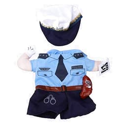 Hffheer Pet Police Costume, Dog Cat Pet Halloween Christmas Cosplay Prop Dressing up Party Apparel Pet Both Feet Wacky Career Clothes Medium