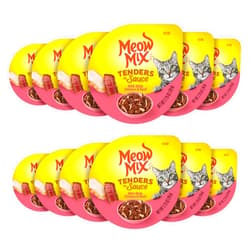 Meow Mix Tenders in Sauce Wet Cat Food, Chicken & Beef, 2.75 Ounce Cup (Pack of 12)