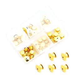 SUBANG 40 Pieces Metal Pin Backs Locking Pin Keepers Locking Clasp with Storage Case