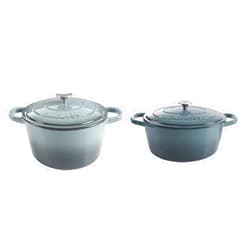 Crock-Pot Artisan Round & Oval Enameled Cast Iron Dutch Ovens, 7-Quart, Slate Gray