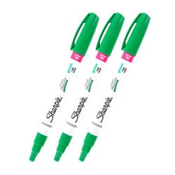 Sharpie Oil-Based Paint Marker, Fine Point, Green Ink, Pack of 3