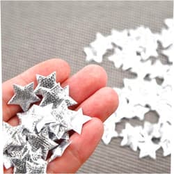 Longaoa Origamis Paper 100pc Star/Snowflake Shape Cloth Paper Origamis Star Papers Origamis Snowflakes Papers Christmas Home Decor (Silver, 100pc)