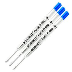 Lanier Pens Lanier Combo Pack - Pack of 3 - Schmidt P900 B Parker Style Ballpoint Refill Blue Ink Broad Tip