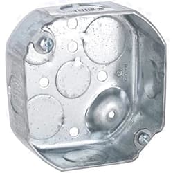 RACO Hubbell-Raco 127 Octagon Box, 4-Inch, Raised Ground 1-1/2-Inch Deep 1/2-Inch and 3/4-Inch Side Knockouts, 4 in, Gray Finish. Limited Edition
