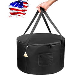 Leyespot Fire Pit Carry Bag for Portable Fire Pit Round Fire Pit Cover Waterproof With Carry Handle 600D Oxford Cloth Shield Fire Pit Cover Fits 19-Inch Diameter Outdoor Propane Gas Fire Pit 1 Pcs Black