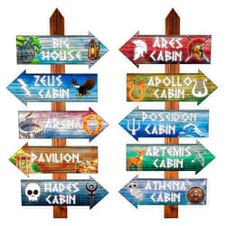 Htabiol Greek Mythology Arrow Signs, 20pcs Greek Gods Cabin Arrow Signs, Htabiol Greek Mythology Party Decorations, Greek God Party Decorations, Suit for Percy Jackson Party, Camp Half Blood Party