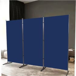 YASRKML Room Divider Folding Privacy Screens, Portable Room Divider Panel 3 Panel Partition Room Dividers Screen, Freestanding Room Partitions and Dividers Fabric Dividers for Room Separation, Navy
