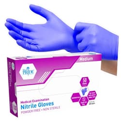 MED PRIDE Nitrile Medical Exam Gloves - Disposable Powder & Latex-Free Surgical Gloves For Doctors Nurses Hospital & Home Use