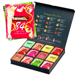DORIMED Discover Tasting Box – Assortment of 12 Teas & Herbal Infusions (84 individual sachets) – Black/White/Green/Matcha/Earl Grey/Oolong/Pu-Erh Tea – Gift Box - Teabags