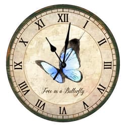 LetusZhogo Butterfly Wall Clock, Wall Decor, Wall Art, Free As A Butterfly Clock, Home Gifts, Home Decor, Gifts for Her, Gifts for Him, Gifts, Wall Clock, Clock, Gift