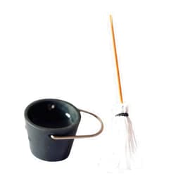 Wedhapy Dollhouse Miniature Furniture Dollhouse Miniature Mop Bucket Cute Mini Cleaning Tools Props Doll Furniture Accessories Decoration