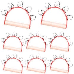 MIAHART 8 Pieces Christmas Hand Jingle Bells Wooden Hand Sleigh Bells Jingle Shaker Bells Handhold Bell Rattles Musical Bell Instruments for Kids Handheld Bells Holiday Christmas Décor