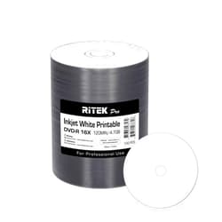 Ritek Pro 100 Pack Ritek Pro (Professional Grade) DVD-R 16X 4.7GB AZO Dye (MID MXL RG04) White Inkjet Hub Printable Blank Media Recordable Disc