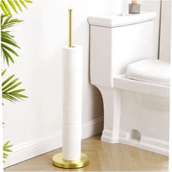 KES Gold Toilet Paper Holder Stand, Toilet Paper Storage Stand for 6 Rolls or More, Bathroom Toilet Tissue Holder, SUS304 Stainless Steel Brushed Gold Finish, BPS200S80-BZ