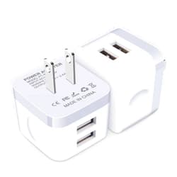 VIFIGEN USB Wall Charger, Charging Cube,2Pack Flat USB Charger Block Charging Block Fast Charging Box Right Angle Plug Adapter for iPad Pro,iPad Air,iPad mini,iPhone 17 16 15 14 13 12 11,Samsung,Pixel 10 9 8