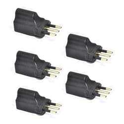 Ceptics Italy CEI-23-16/VII Travel Power Plug Adapter Accepts NEMA 5-15R - ETL Certified - Industrial Grade (IG-12-5PK) Black