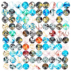 PH PandaHall 12mm Marble Printed Glass Cabochon Dome Tiles 100pcs Leaf Wave Cabochon Half Round Cabochon Beads Flatback Tiles for Photo Pendant Cameo Jewelry Embellishment Decoration Crafts