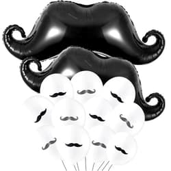Gejoy 38 Pcs Mustache Balloons Party Decorations Mustache Latex Balloons Beard Foil Birthday Balloons for Baby Shower Birthday Graduation Halloween Party Decoration Supplies
