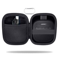 Co2CREA for Bose New SoundLink Micro 2nd Gen Portable Bluetooth Speaker Hard Protective Case, Portable Travel Case with Carabiner (Black) - co2CREA