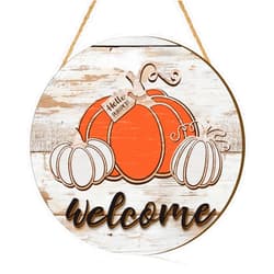 Boao Thanksgiving Welcome Sign for Front Door Hello Pumpkin Wood Sign Autumn Harvest Door Hanger Fall Farmhouse Decor Hanging Porch Sign Rustic Outdoor Plaque Wall Art Thanksgiving Decoration for Home