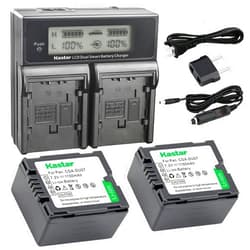 Kastar LCD Dual Smart Fast Charger & 2 x Battery for Panasonic CGR-DU07, CGA-DU07and PV-GS31, PV-GS33,PV-GS34, PV-GS35, PV-GS39, PV-GS400, PV-GS500, PV-GS50, PV-GS50S, PV-GS55 Digital Camcorder