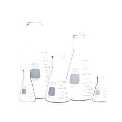 PYREX Narrow Mouth Erlenmeyer Flask with Heavy Duty Rim,Borosilicate Glass Flask – Premium Glass Chemistry Flask for Laboratory, Classroom or Home Use,PYREX Chemistry Glassware, Multipack, Set of 5