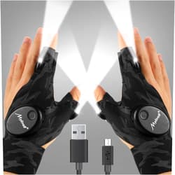 Mylivell Fathers Day Dad Gifts from Daughter Son Wife LED Flashlight Gloves Gifts for Men Dad Father Boyfriend Husband Unique Cool Gadget Tools for Repairing Fishing Camping for Him Who Have Everything