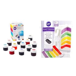 Wilton Icing Colors, 12-Count Gel-Based Food Color & 2105-0112 Easy Layers! 6 Inch (Set of 5),Gray
