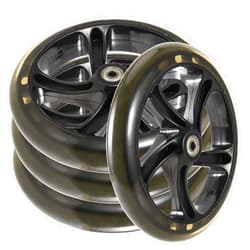 SEUNMUK 4 Pack 8 Inch /200mm Scooter Replacement Wheels, Adult Teen Kick Scooter Wheels Solid Replacement Wheels Set with ABEC-11 Bearings for Most Push Kick Scooters, Black