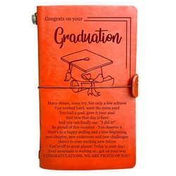 Kwok's Boutique Inspirational Graduation Journal Congratulations on Graduating Writing Journey Leather Journal We Are Proud of You Drawing Sketchbook Travel Diary Refillable Notebook Graduate Back to School Congrats