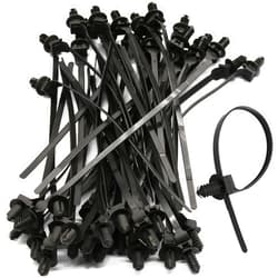 OIIKI 50 Pack Cable Zip Ties, 8 Inch Nylon Push Mount Self Locking Cable Ties for Indoor Wire Tying-Black